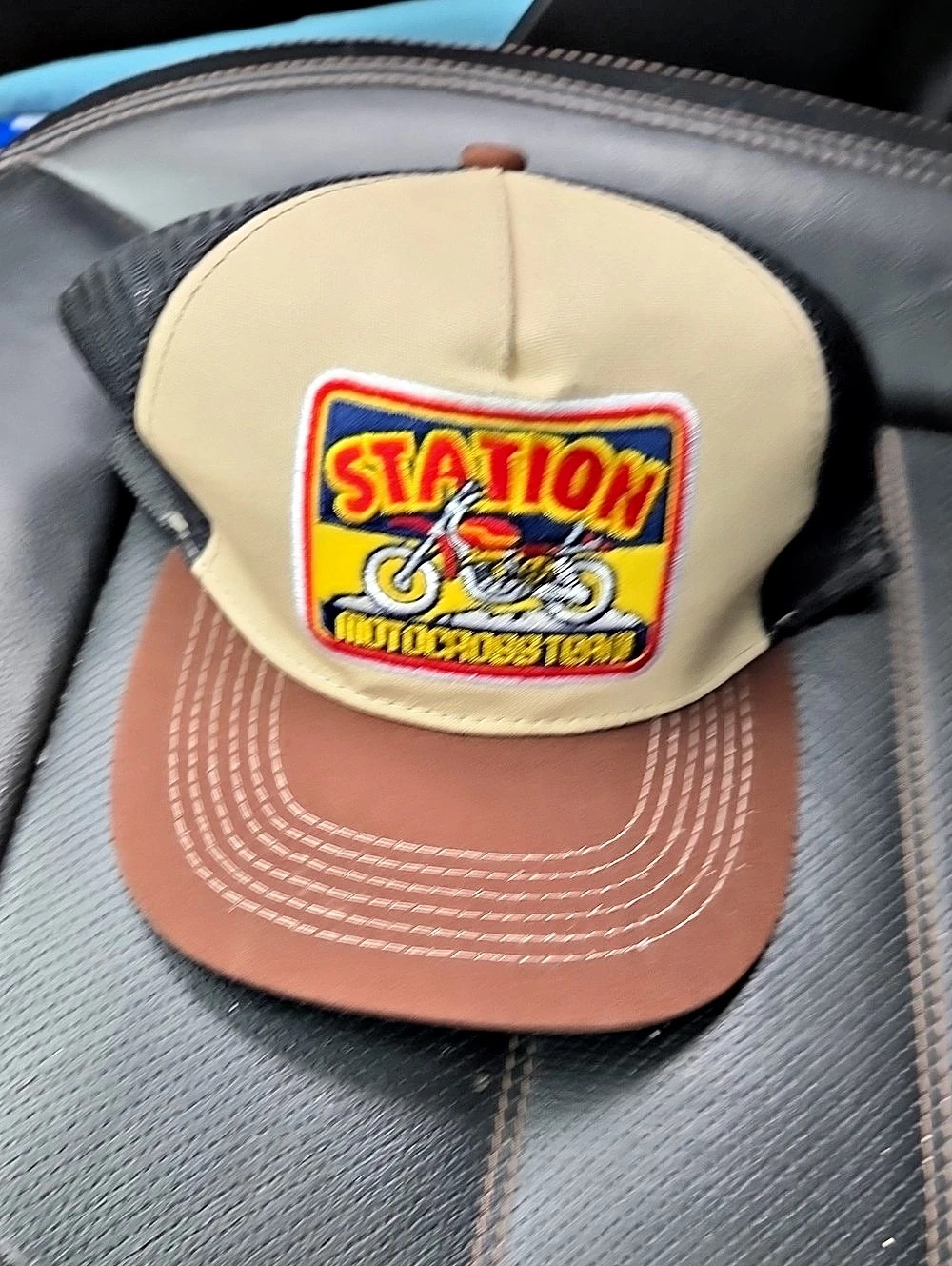 Stationn Motocross Team Trucker Cap Brown & Beige NWT